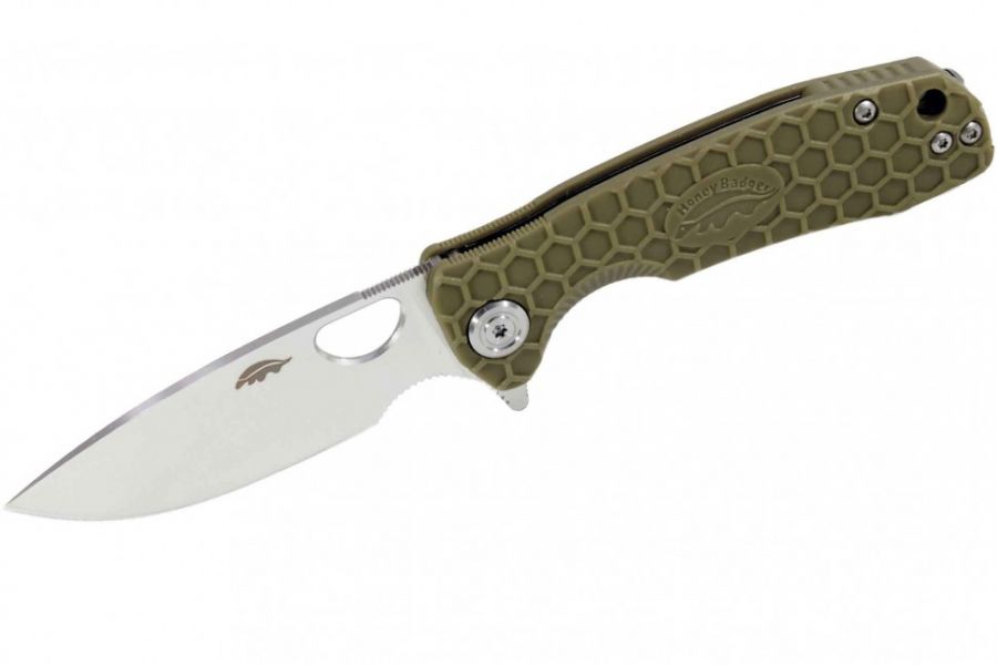 Нож Honey Badger (Хани Баджер) Flipper M (HB1013) с зелёной рукоятью