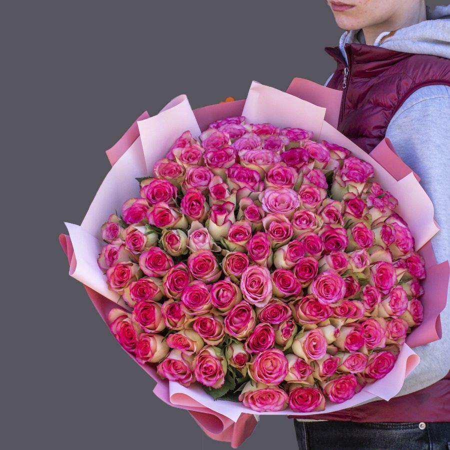 101 розовая кенийская роза 40 см