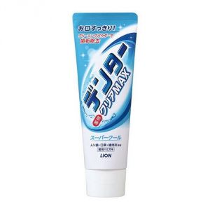 LION Dentor Clear MAX Super Cool – зубная паста с микропудрой и охлаждающим мятным ароматом (очищение, защита от кариеса), 140 г.