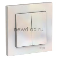 AtlasDesign Жемчуг Выключатель 2-клавишный, сх.5, 10АХ, в сборе Systeme Electric