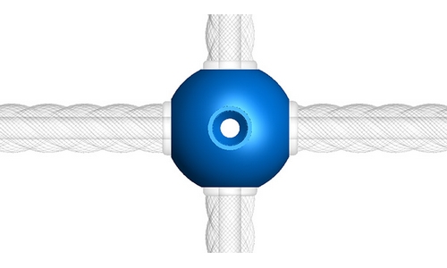 Узловой элемент 4-х сторонний 10 шт синий