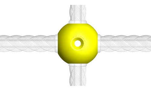 Узловой элемент 4-х сторонний усиленный 10 шт желтый
