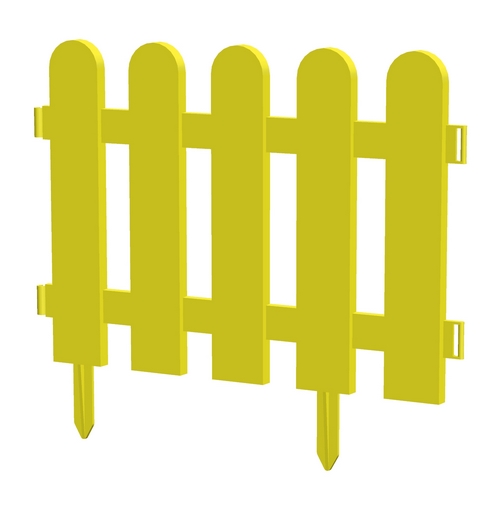 Пластиковый заборчик для грядок, выс. 32 см, ширина 32 см, 10 шт. желтый
