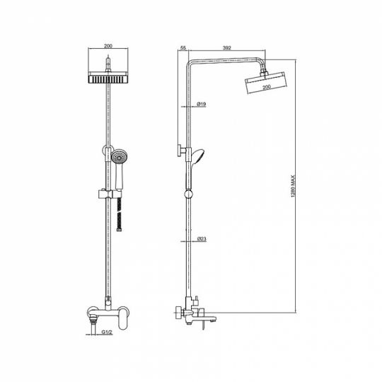 Душевая система Bravat Opal F6125183CP для ванны ФОТО