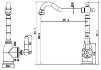 Смеситель для кухонной мойки с высоким изливом Bravat Art River F775109G-1 схема 2