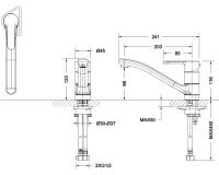 Смеситель Bravat Stream для кухни F73783C-2 схема 2