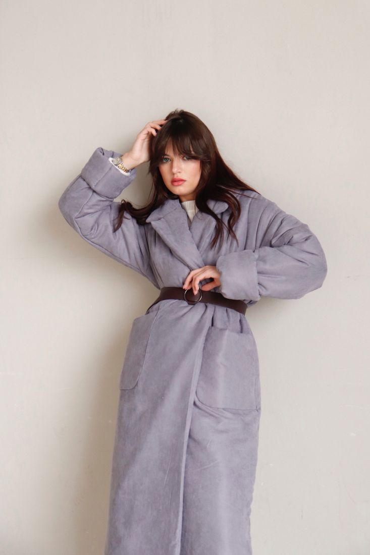 8089 Пальто-одеяло Premium Аlpolux серое