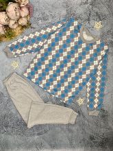 Пижама для мальчика в синий ромб C-PJ023-ITp Мамин Малыш /1