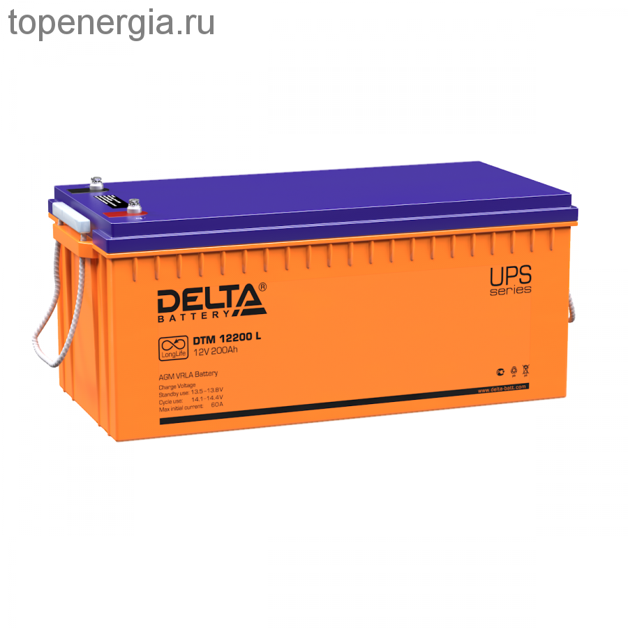 Аккумулятор герметичный VRLA свинцово-кислотный DELTA DTM 12200 L