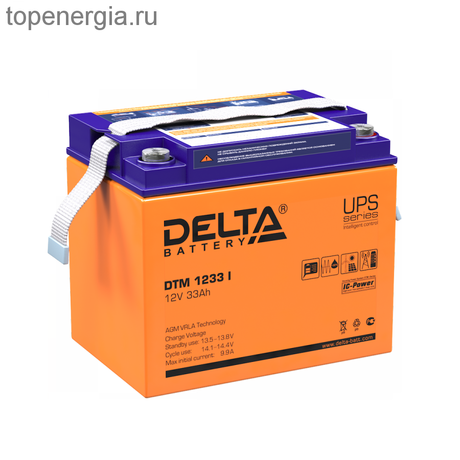 Аккумулятор герметичный VRLA свинцово-кислотный DELTA DTM 1233 I