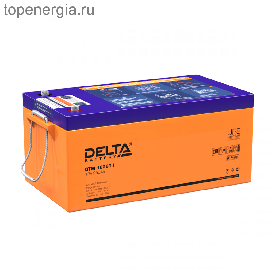 Аккумулятор герметичный VRLA свинцово-кислотный DELTA DTM 12250 I