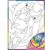 Холст с красками 18х24 см. Веселые дельфины (арт. Х-1648)