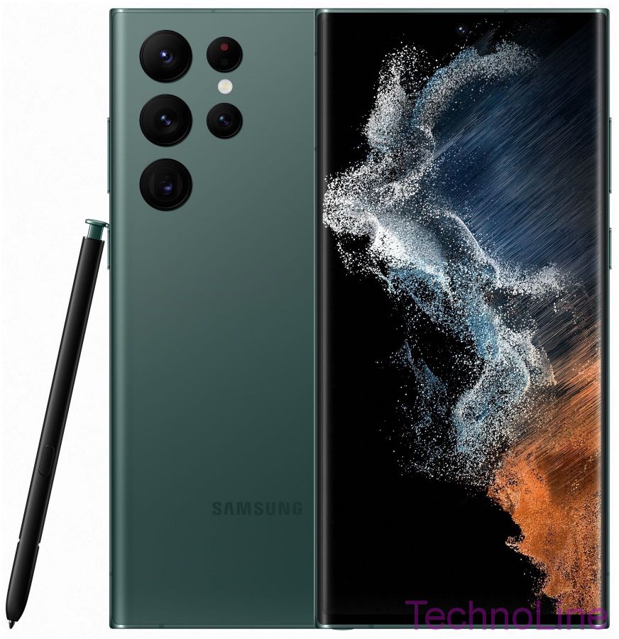Смартфон Samsung Galaxy S22 Ultra (SM-S908B) 8/128 ГБ, зеленый