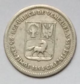 25 сентимо(Регулярный выпуск) Венесуэла  1954