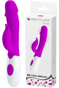 Вибратор Baile Pretty Love Peter с клиторальным стимулятором фиолетовый, 10*3,1 см