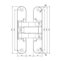 Скрытая петля Anselmi AN 142 3D (516) для нефальцованных дверей до 40 кг схема