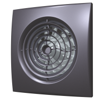 Вентилятор осевой вытяжной с обратным клапаном D125, декоративный AURA 5C dark gray metal