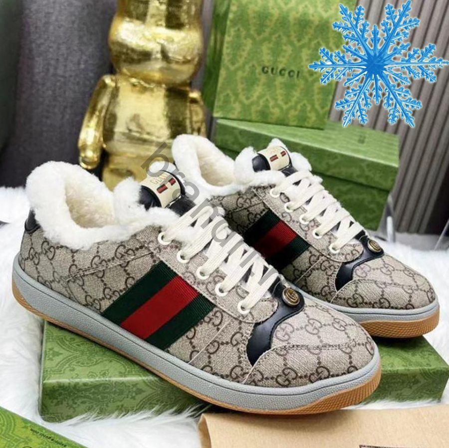 Мужские кеды Gucci с мехом