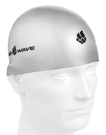 Шапочка для плавания силиконовая Mad Wave SOFT (серебро)