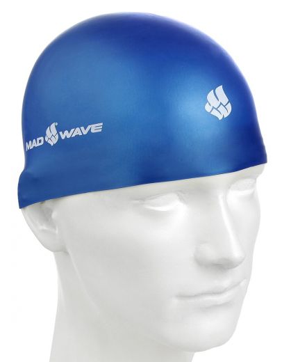 Шапочка для плавания силиконовая Mad Wave SOFT (синяя)