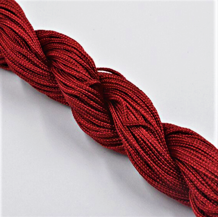 фото Шнур нейлоновый плетеный 1 мм для изготовления браслетов и тд. бордовый  FLT.1