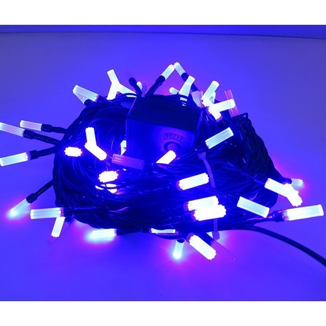 Электрическая гирлянда матовая 100л LED 8 реж 10м синий 141-259К