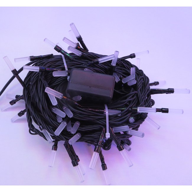 Электрическая гирлянда матовая 100л LED 8 реж 10м фиолетовый 141-265К