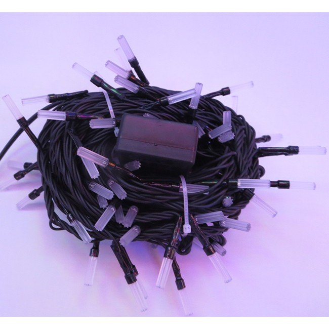 Электрическая гирлянда матовая 200л LED 8 реж 15м фиолетовый 141-266К