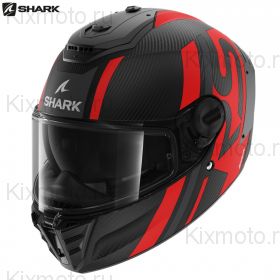 Шлем Shark Spartan RS Carbon Shawn, Чёрно-серо-красный матовый