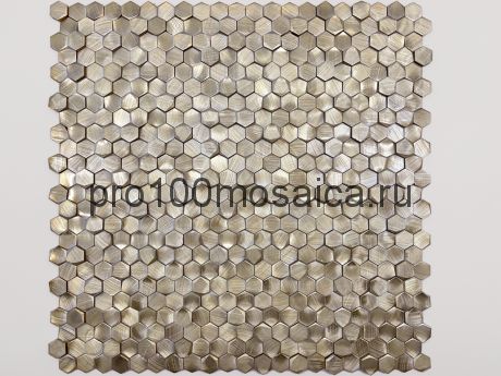 Мозаика Aluminium 3D Hexagon Gold 8x14x6, размер, мм : 296х307