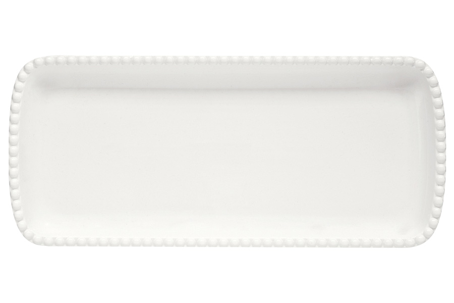 Блюдо прямоугольное "Tiffany", белое, 36х16 см
