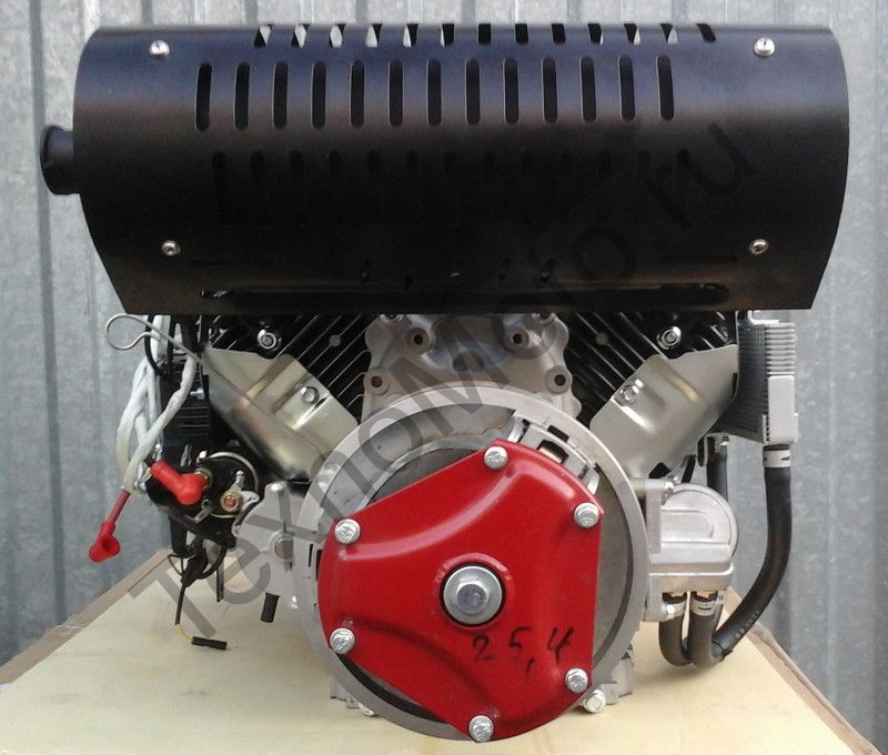 Двигатель на снегоход Буран мощностью 37 л.с., объем 750 куб/см, двухцилиндровый, 4-х тактный, ручной и электрический стартер - на Буран