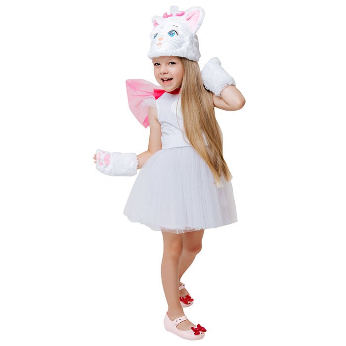 Карнавальный костюм Кошка Мари (платье,шапка, перчатки) размер 104-52 /текстиль/Пуговка/