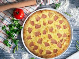 Ветчина и ананас 25см