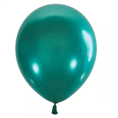 МИНИ еловый зелёный металлик шар латексный маленького размера с гелием