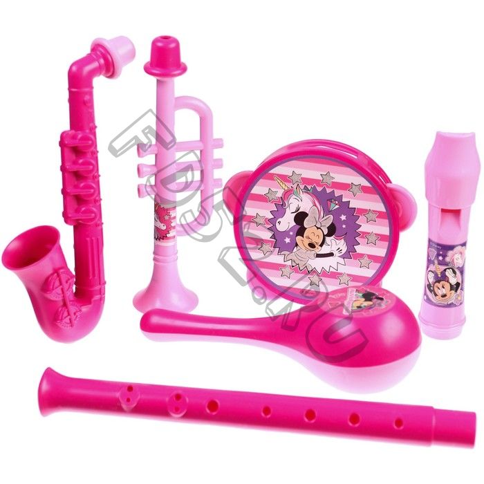 Музыкальные инструменты «Минни Маус», в наборе 5 предметов, цвет розовый