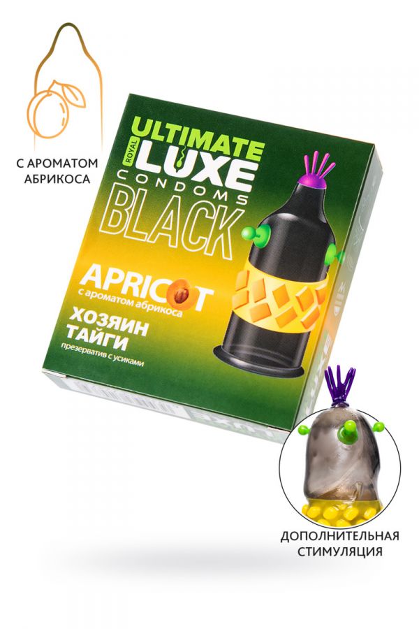 Презерватив LUXE, BLACK ULTIMATE, «Хозяин тайги», абрикос, 18 см, 5,2 см, 1 шт.