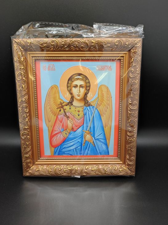 Икона «Ангел Хранитель» багетная рамка, полиграфия (15X17) см