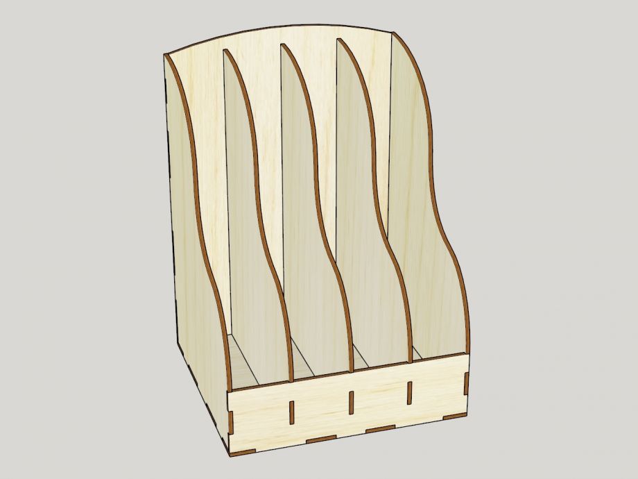 Органайзер из дерева (фанеры) для бумаги вертикальный
