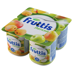 Продукт йогуртный FRUTTIS 110г 0,1% Легкий абрикос/манго/яблоко/груша