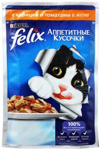 Корм для кошек FELIX 85г Курица и томат