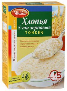 Хлопья УВЕЛКА 350г 5-ти зерновые тонкие