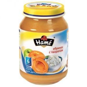 ДП Пюре HAME 190г Абрикос с творогом с 6 мес с/б