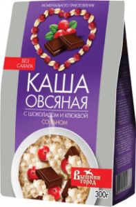 Каша ВЫШНИЙ ГОРОД 300г Овсяная с Шоколадом и клюквой со Льном