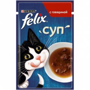 Корм для кошек FELIX 48г Суп с говядиной