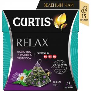 Чай зеленый в пирамидках Curtis 15*1,7г Relax лаванда/ромашка/мелисса