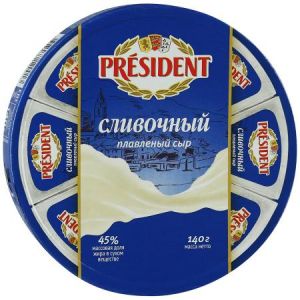 Сыр плавленый PRESIDENT 140г 45% Сливочный