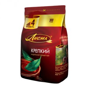 Чай черный ЛИСМА 300г Крепкий мел/листовой м/у