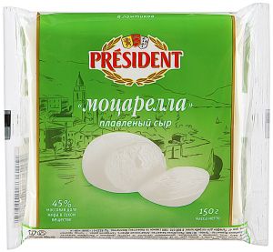 Сыр плавленый PRESIDENT Моцарелла 150г