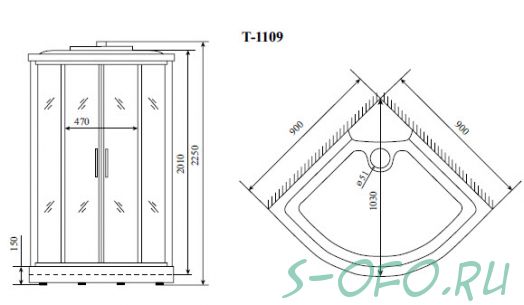 Душевая кабина Timo Standart T-1109